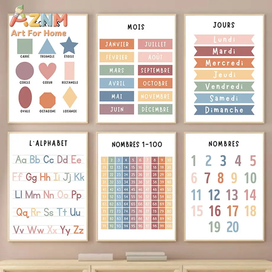 Kids Educational - Alphabet Numbers & More - İngilizce Fransızca Sayı Alfabe Şekil Kanvas