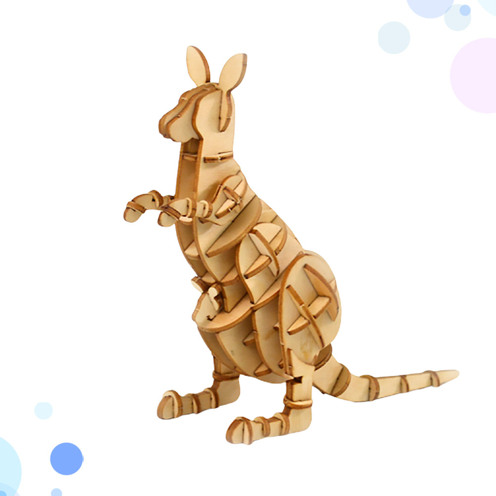Kangaroo Kids Education - 3D Kanguru Yapboz, Kendin Yap Ahşap,