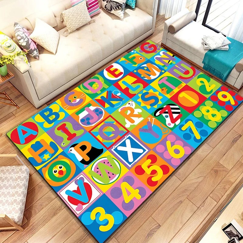 Kids Educational - Alphabet Numbers & More - Alfabe Öğrenme Halısı Mat Kilim ABC