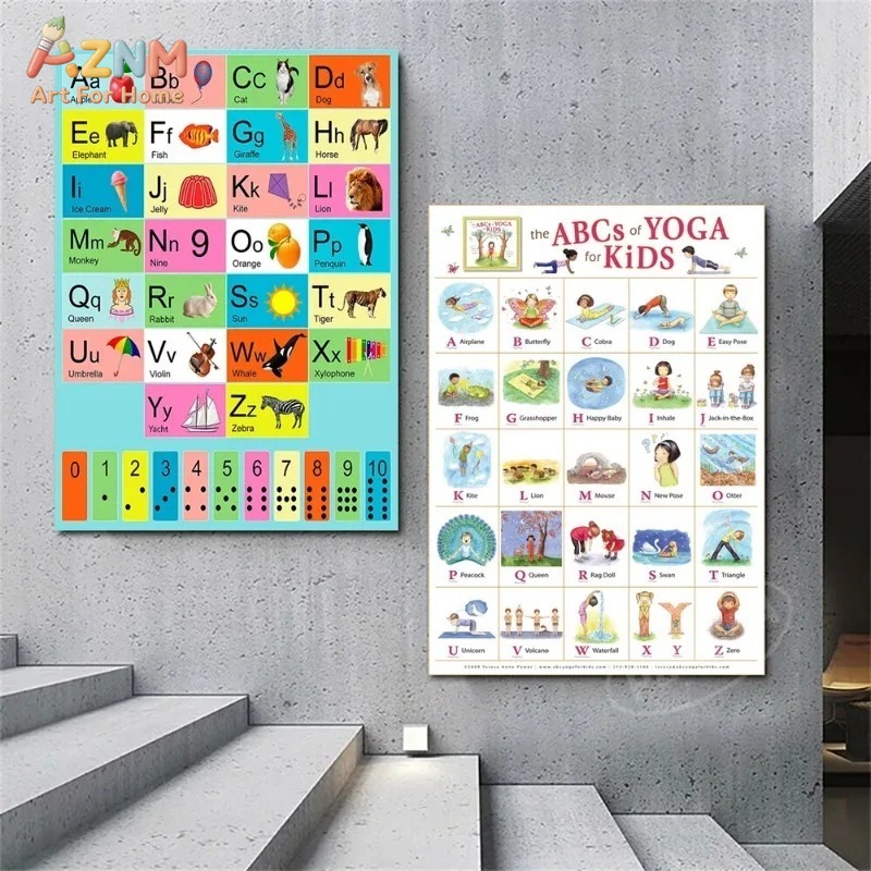 AZNM Çerçevesiz Tuval Poster Ç - Kids Yoga Education incelemesi ve fiyatı